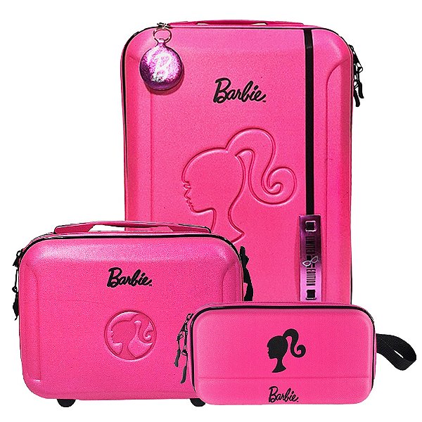 Kit Mala Escolar 03 Rodinhas Barbie Pink Style
