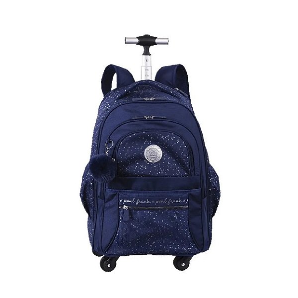 Mochila com Rodinhas Sestini 4 Rodas Paul Frank Azul