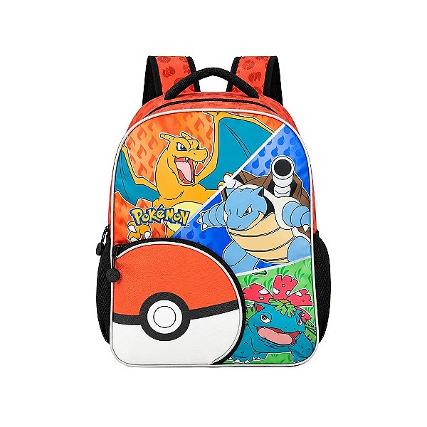 Mochila Escolar Infantil Pokémon Evoluções R Vermelha