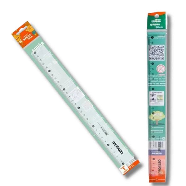Regua Plastica 30cm Pacote 25 Unidades