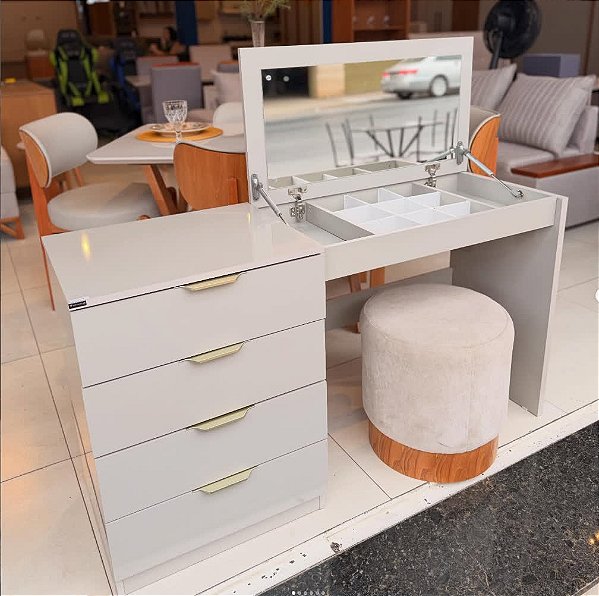 Camarim Princess 100% MDF 4 Gavetas off white
