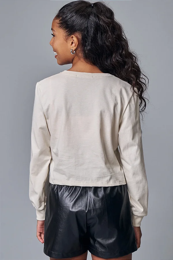 BLUSA BOXY OVER EM MEIA MALHA BEGE CLARO