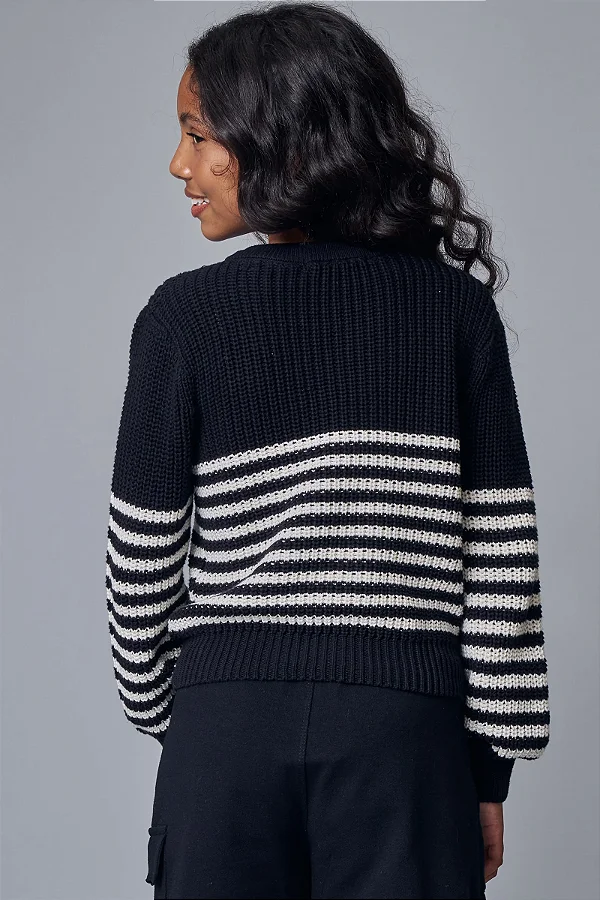 BLUSAO BOXY EM TRICO 100% ALGODAO PRETO