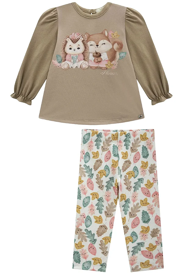 BATA ML E LEGGING BEGE ESCURO