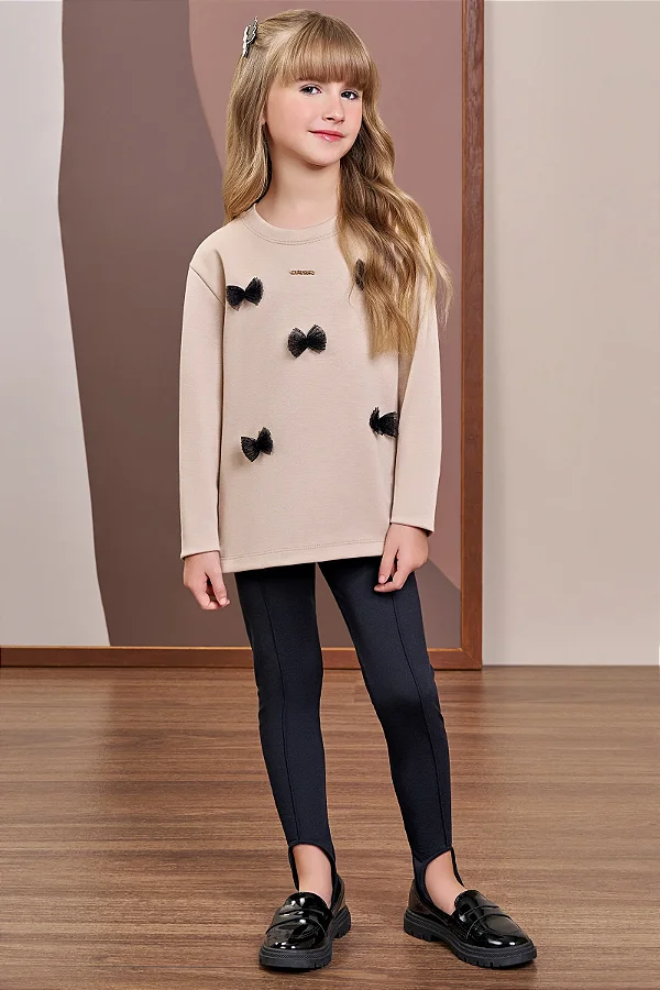 BLUSAO ML E LEGGING BEGE