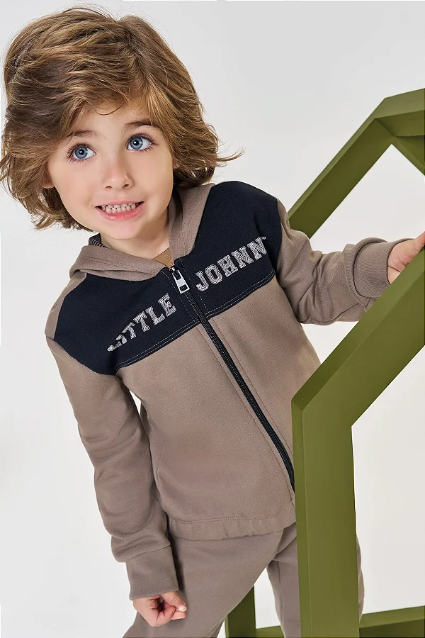 JAQUETA ML E CALCA JOGGER MARROM CLARO