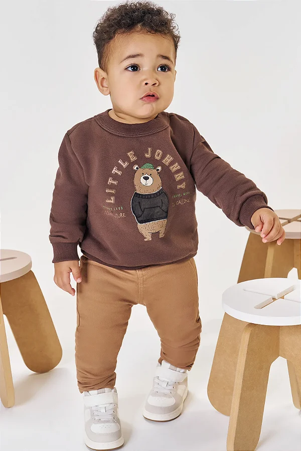 CALCA SKINNY EM SARJA SQUASH COM ELASTANO BEGE ESCURO