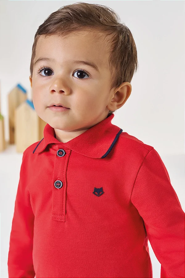 CAMISA POLO ML E CALCA VERMELHO