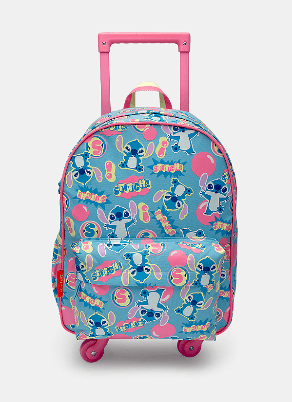 MOCHILA COM RODINHA STITCH AZUL CEU UN 7909692299668