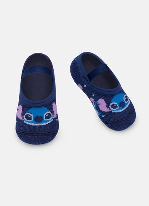 6926 MEIA SAPATILHA BONECA RN STITCH EF AZUL MARINHO 0 A 4M 7909692285616