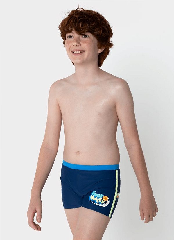 SUNGA BOXER TEEN TUBA FUTEVOLEI AZUL MARINHO 10 7909692264093