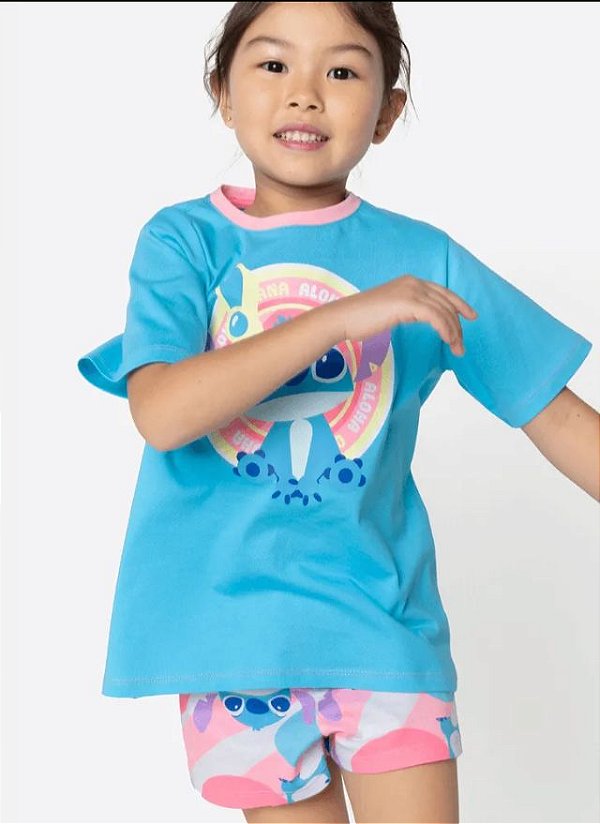 SHORT DOLL ADULTO ECO STITCH MNA AZUL CEU PP 7909692288198