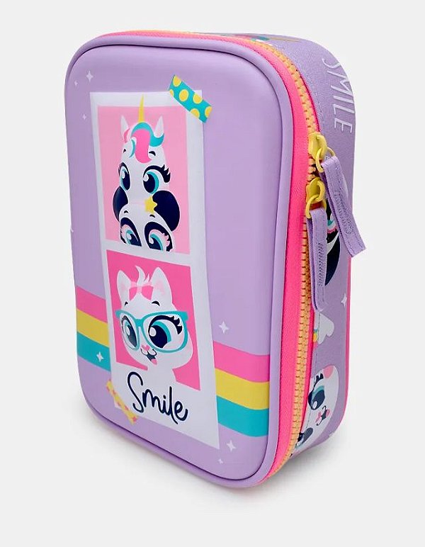 ESTOJO GRANDE 3D MULTIBICHOS BFF LAVANDA UN 7909692269777