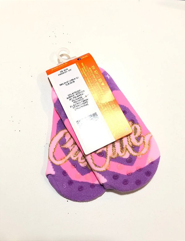 8239 MEIA SAPATILHA BONECA KIDS UNI EF LILAS LAVANDA 23 A 27 7909692300098