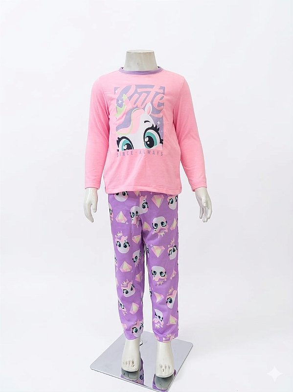 PIJAMA ML KIDS ECO UNI DIAMANTE LAVANDA 1 7909692306212
