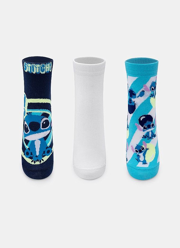 MEIA TRIPACK MICRO KIDS STITCH