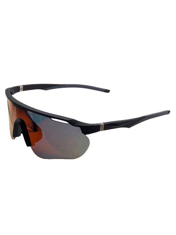 Óculos de sol esportivo polarizado Max Preto e Laranja