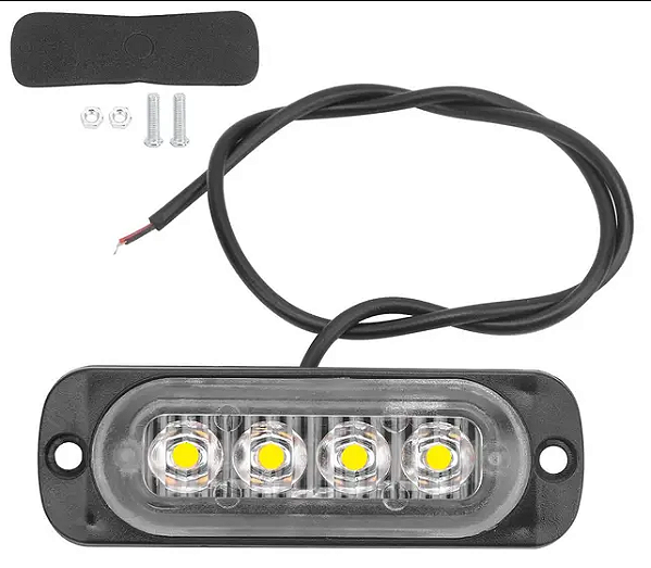 LED DE GRADE PARA PICK UP RETANGULAR - 4 LEDS - BRANCO