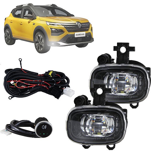 KIT KARDIAN FAROLETE MILHA 2024 FULL LED BOTAO TOUCH RENAULT
