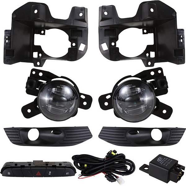 KIT MONTANA 2023 FAROL LED MOLDURA PRETA BOTAO MODELO ORIG