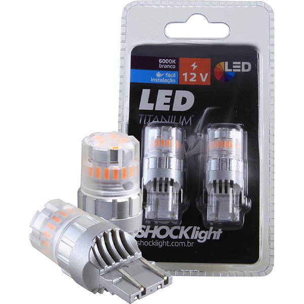 PAR LAMPADA LED T20 2 POLOS LARANJA TITANIUM 23 SMD SLL-7443T-LR