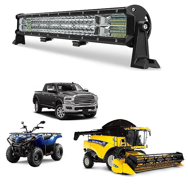 Farol Barra 108 LEDs 7D 324W Auxiliar off Road LT2506 58cm