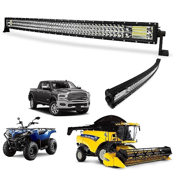 Farol Barra 192 LEDs 7D 576W Auxiliar Off Road LT2519 106cm
