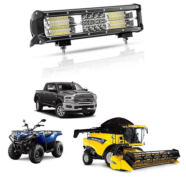 Farol Barra 60 LEDs 7D 180W Auxiliar off Road LT2503 30cm