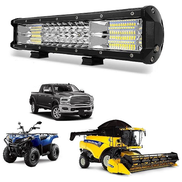 Farol Barra 72 LEDs 7D 216W Auxiliar Off Road LT2504 37cm