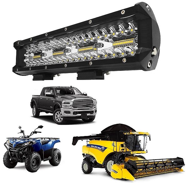 Farol Barra 80 LEDs 8D 240W Auxiliar Off Road LT2513 30cm