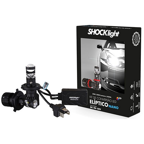 FAROL LED NANO H4 PROJETOR ELIPTICO CANHÃO