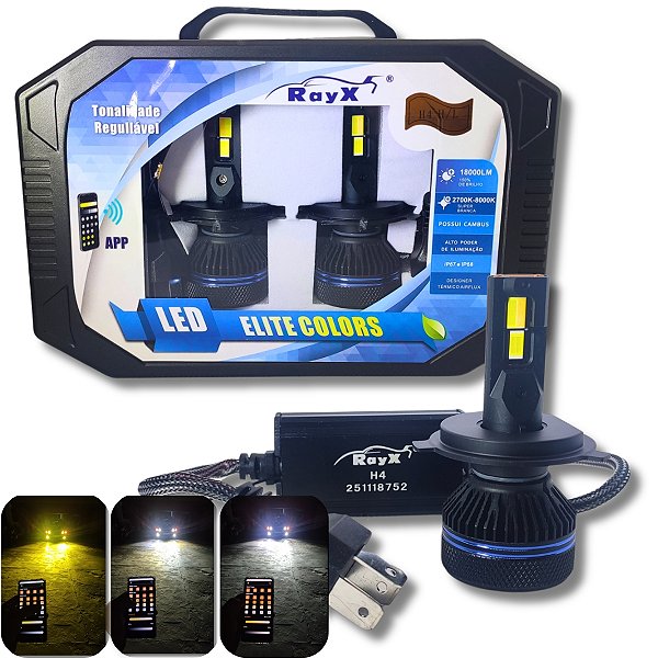 KIT LED ELITE COLORS 18.000 LÚMENS APP H4