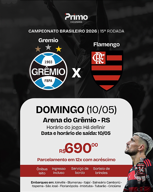 Grêmio x Flamengo Brasileirão Arena do grêmio