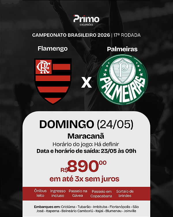 Flamengo x Palmeiras Brasileirão Maracanã