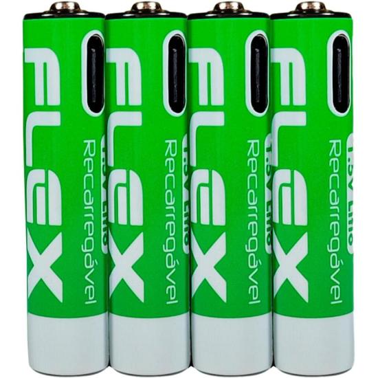 Pilha Recarregável AAA 1.5V 1200mAh (C/4 Pilhas) Flex