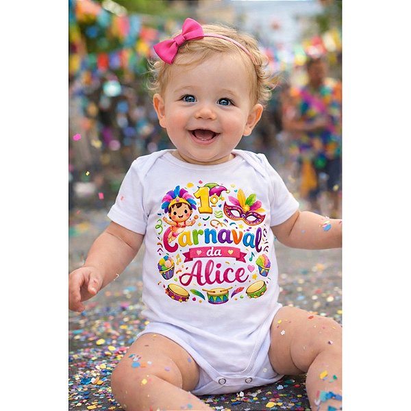 Body Infantil Carnaval Personalizado | Primeiro Carnaval do Bebê