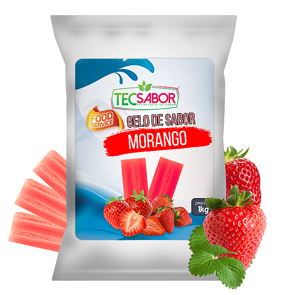 Gelo de Sabor Morango 1 kg