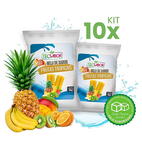 Kit 10x Gelo de Sabor Frutas Tropicais