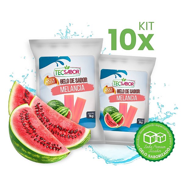 Kit 10x Gelo de Sabor Melancia