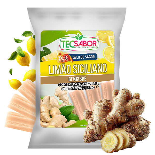 Gelo de Sabor Extrato Natural de Limão Siciliano com Gengibre 1 kg