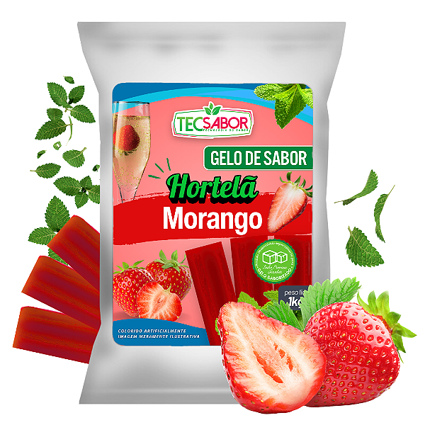 Gelo de Sabor Hortelã com Morango 1 kg
