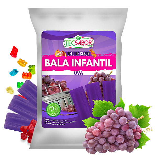 Gelo de Sabor Bala da Infância Uva 1 kg