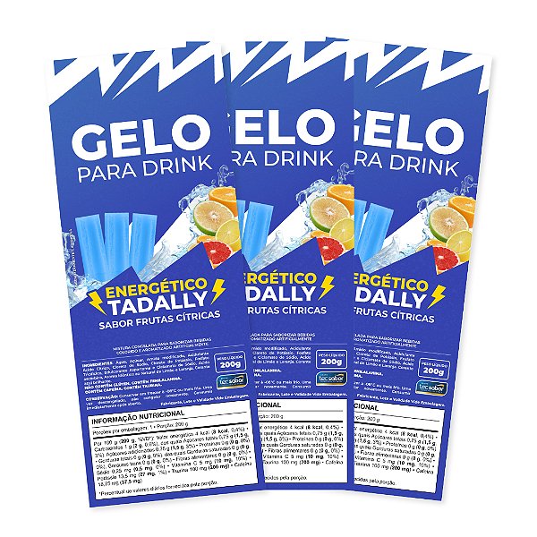 Etiqueta para Gelo de Sabor Energético Tadally - 50 Unidades
