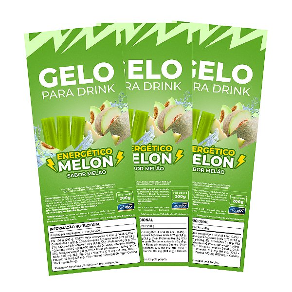 Etiqueta para Gelo de Sabor Energético Melon - 50 Unidades