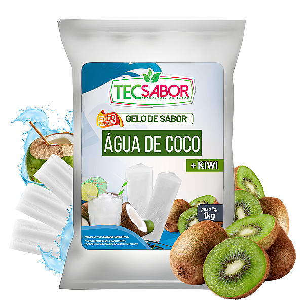 Gelo de Sabor Água de Coco com Kiwi 1 kg