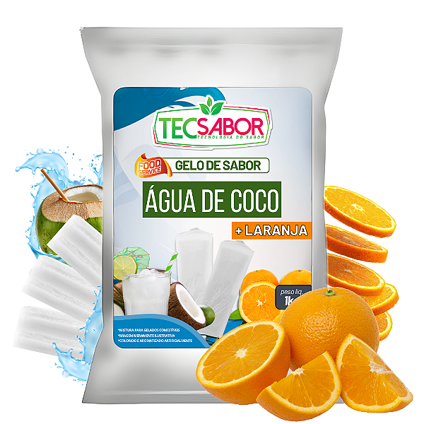 Gelo de Sabor Água de Coco com Laranja 1 kg
