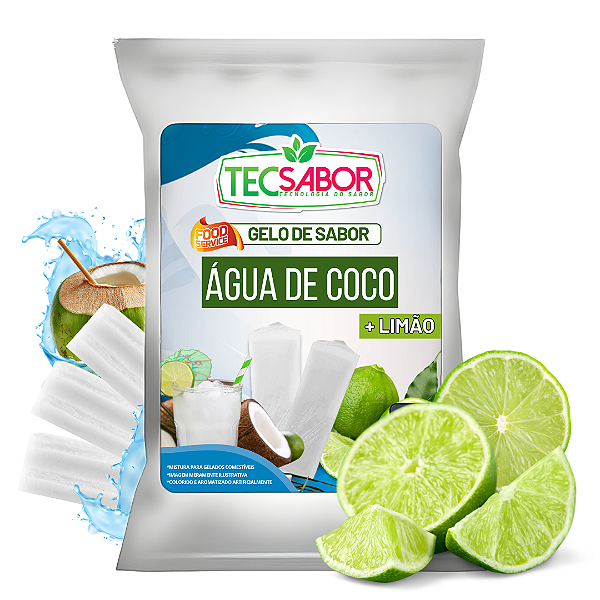 Gelo de Sabor Água de Coco com Limão 1 kg