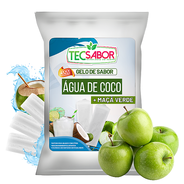 Gelo de Sabor Água de Coco com Maçã Verde 1 kg