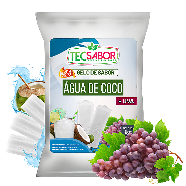 Gelo de Sabor Água de Coco com Uva 1 kg