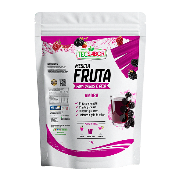 Frutas para Drinks e Gelos Sabor Amora 1 kg